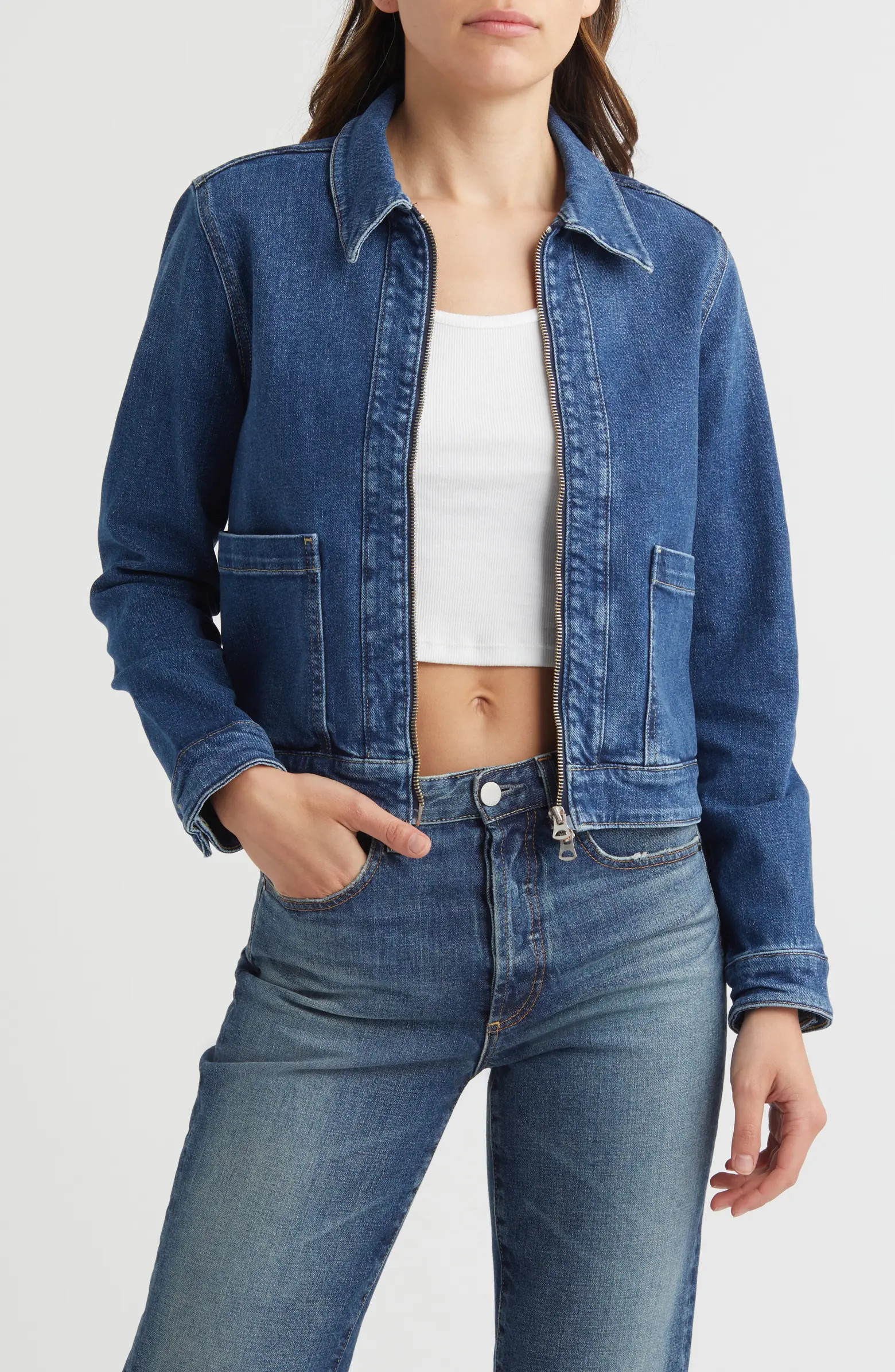 AG Alix Zip Denim Jacket | Nordstrom | Nordstrom