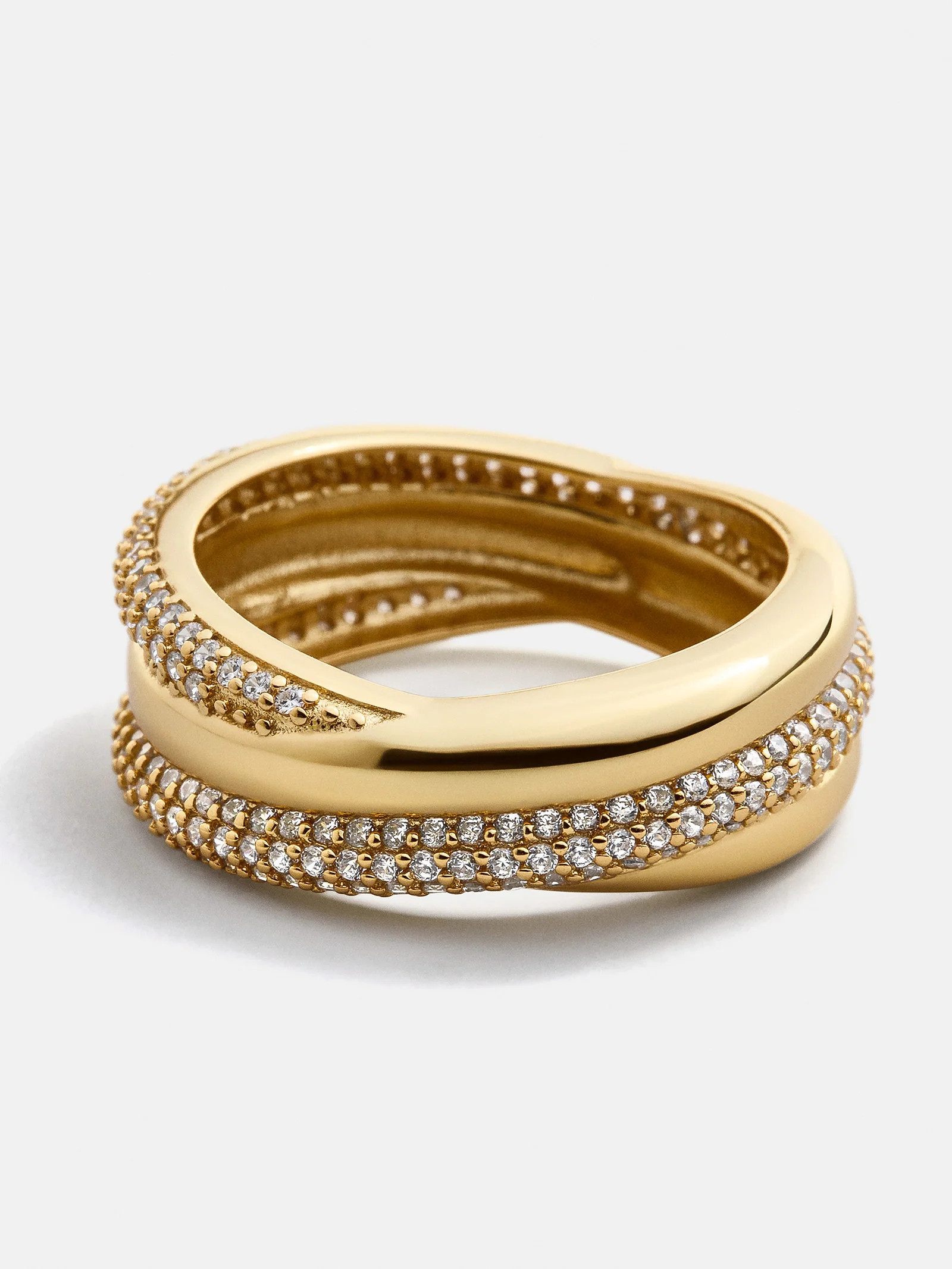 Ramona 18K Gold Ring - Gold/Pavé | BaubleBar