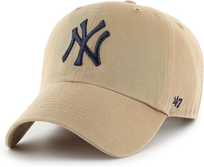 '47 MLB New York Yankees Clean Up Unisex Baseball Cap, Adjustable Strap & Buckle, Black Logo, Col... | Amazon (UK)