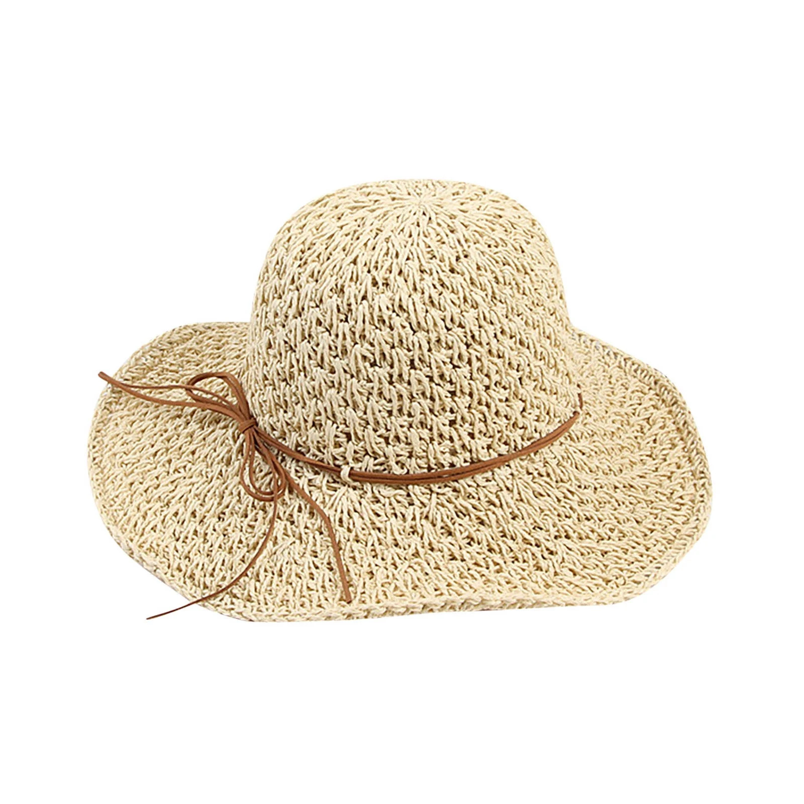 Sun Hat for Women Floppy Straw Wide Brim Summer Hats Foldable Packable UV Protection Gardening Be... | Walmart (US)