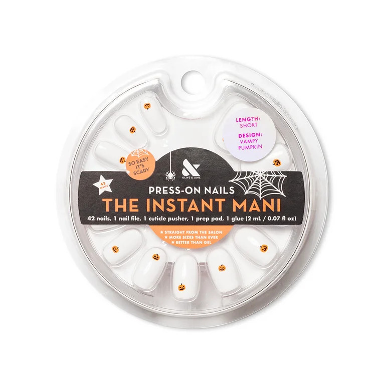 Olive & June Press Round Short, Vampy Pumpkin, 42 Ct | Walmart (US)