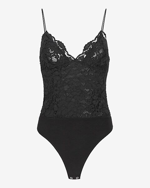 Allover Lace Thong Bodysuit | Express