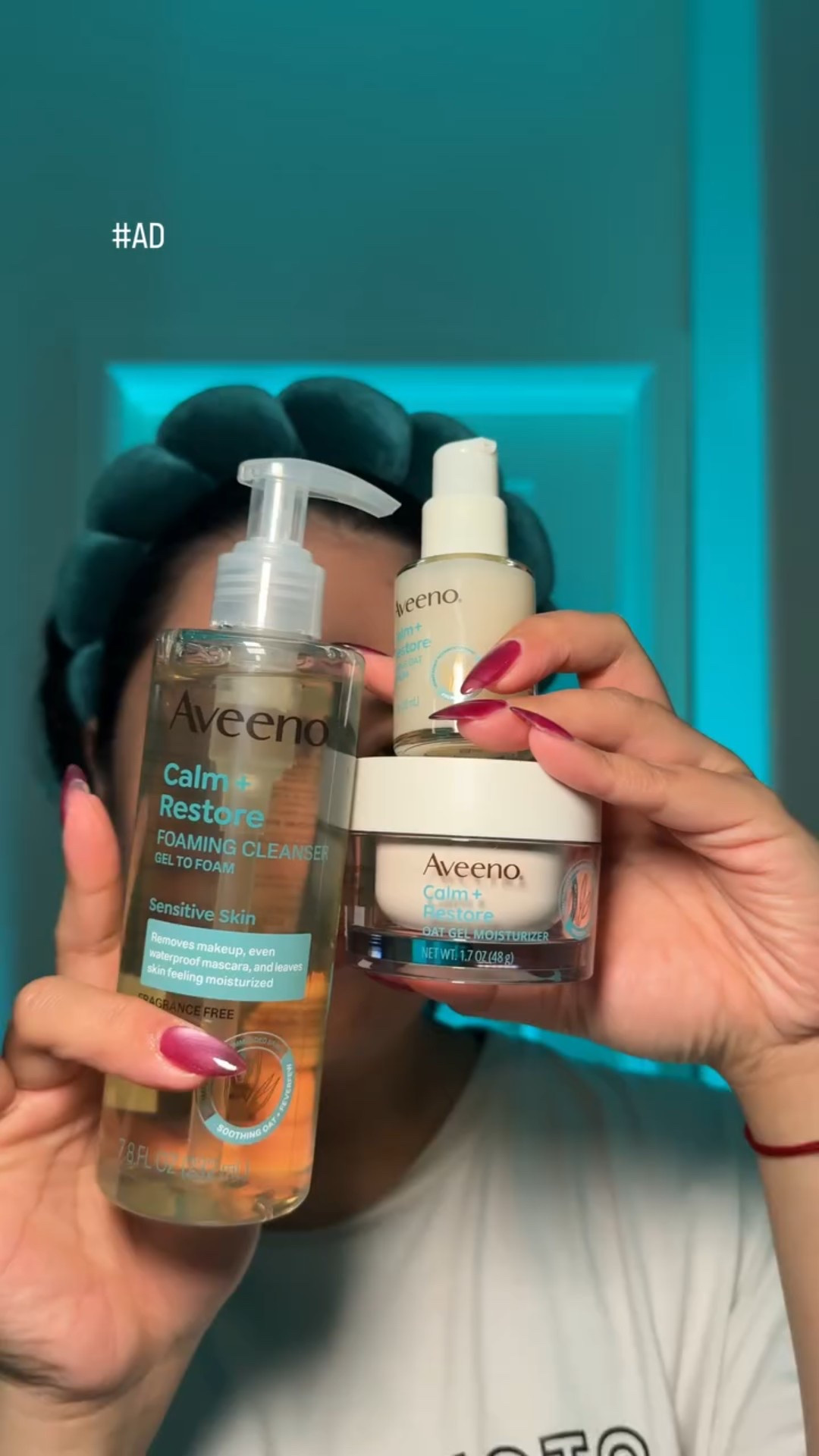#AD Sensitive skin? This is my simple everyday routine with @aveenous Calm + Restore 🤍 Cleanser, serum, and moisturizer for calm, hydrated skin.

#gifted #Aveeno #SensitiveSkin #CalmAndRestore