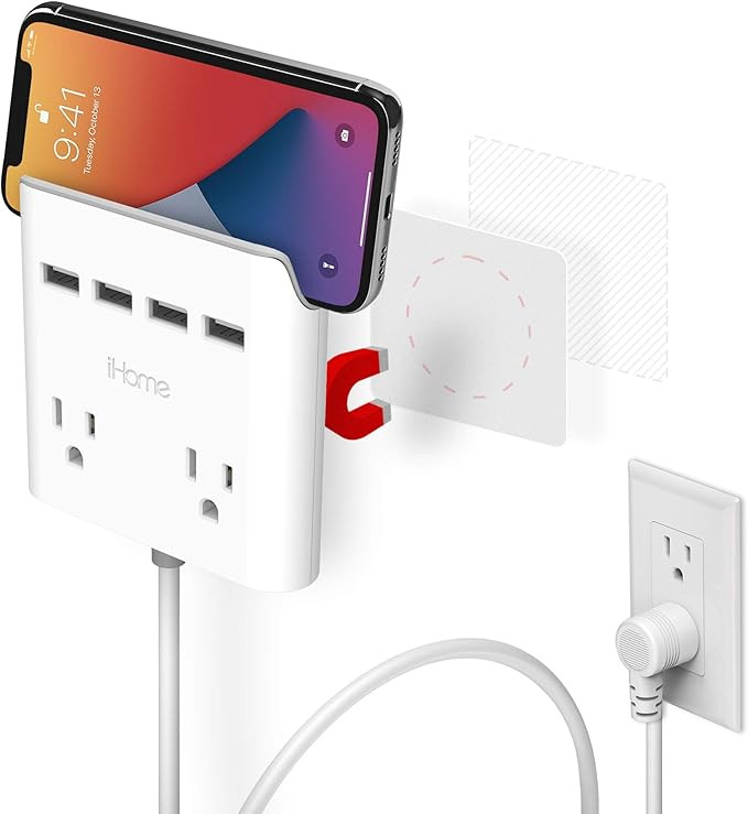 iHome Power Reach Multi-Plug Outlet Extender and Splitter, Fast Charging Portable Power Station w... | Amazon (US)