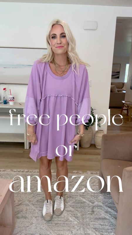 Free people lookalike dress from amazon!!! I’m wearing a size M. 

#LTKstyletip #LTKfindsunder50 #LTKfindsunder100