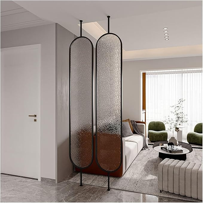 Tempered Glass Room Divider Panel, 7.5 7.4 7 6 5.9 5 4 3 Ft Translucent Glass Room Partition with... | Amazon (US)