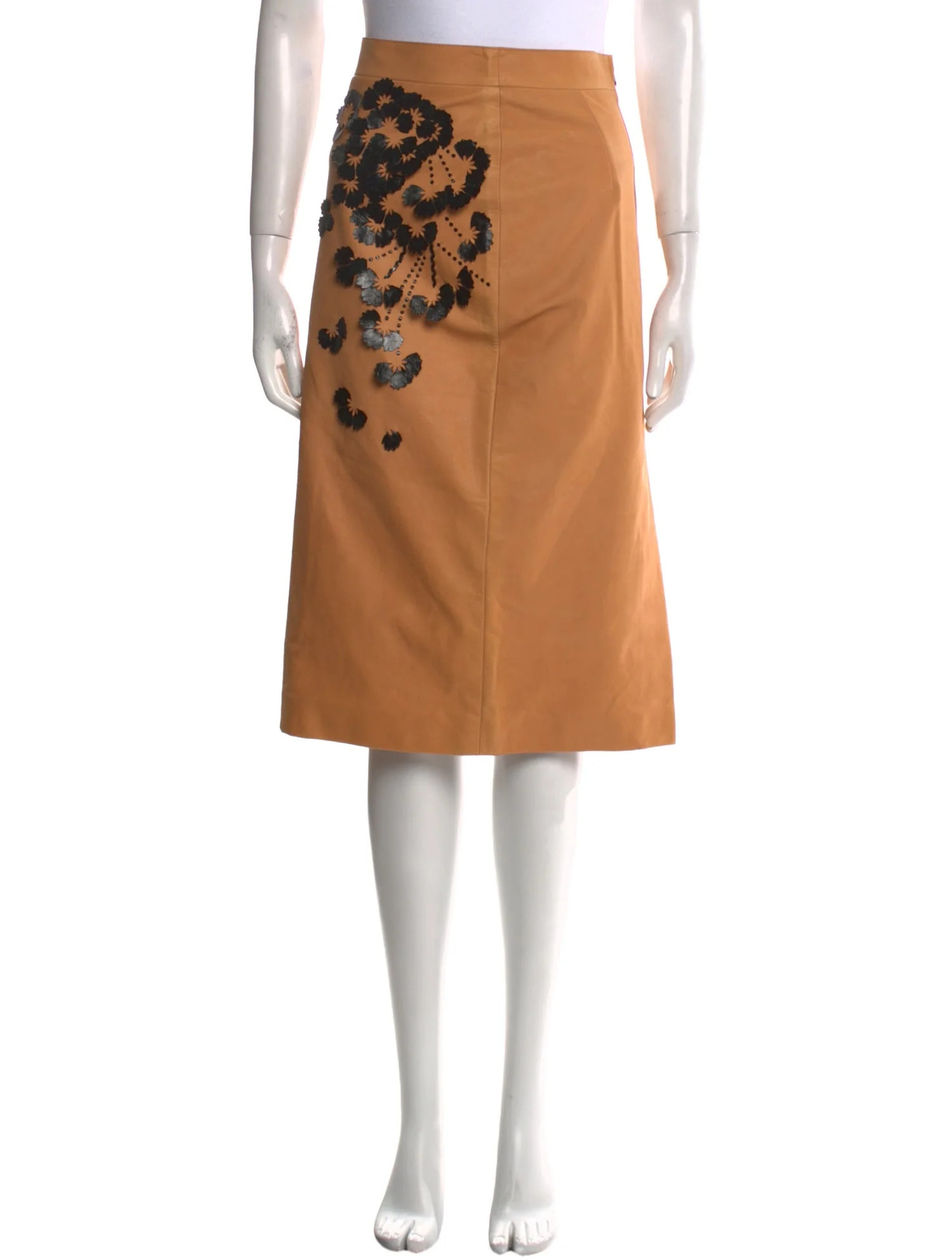 Calf Leather Knee-Length Skirt | The RealReal