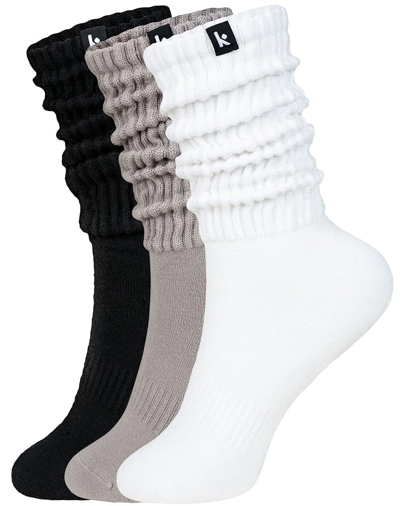 Kamo Fitness Cozy 3-Pair Pack - Scrunch Long Crew Socks for Women, Soft & Breathable Boot and Slo... | Amazon (US)