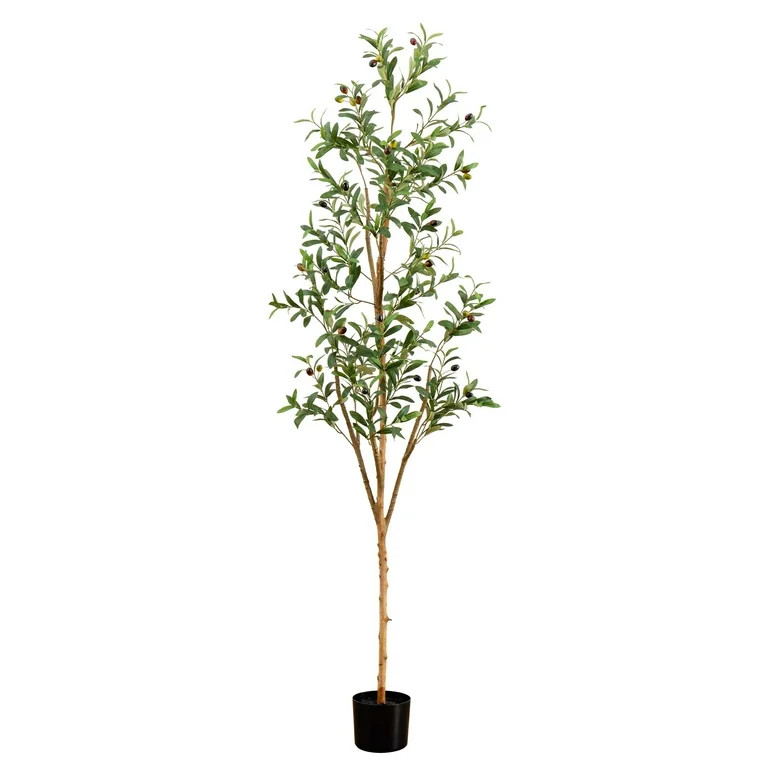Nearly Natural 6ft. Artificial Olive Tree with Natural Trunk | Walmart (US)
