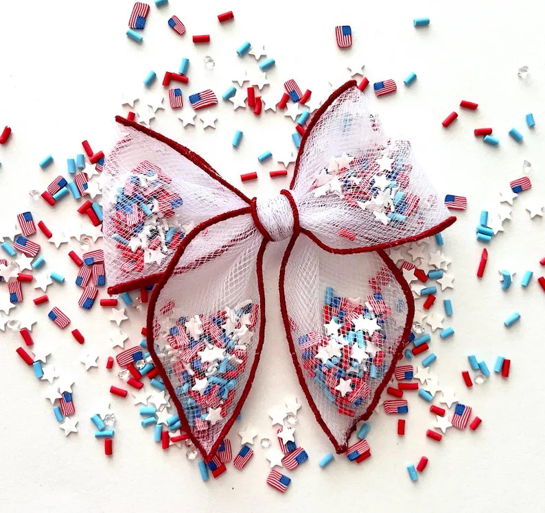 Patriotic Shaker Bow: USA Flags, Stars, and Sprinkles - Etsy | Etsy (Global)