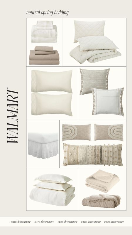Neutral bedding spring refresh at Walmart! Give your room a new look this spring and summer! You can add in pops of color and change it out as you see fit! 

#LTKSeasonal #LTKstyletip #LTKhome