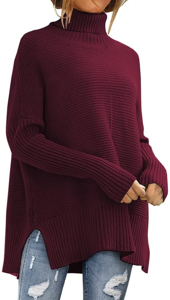 LILLUSORY Womens Turtleneck Oversized Tunic Fall Sweaters 2025 Casual Long Pullover Knit Winter C... | Amazon (US)