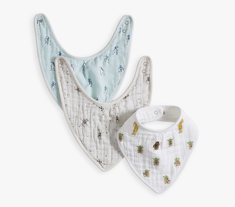 <i>Star Wars™</i> Organic Muslin Bib, Set of 3 | Pottery Barn Kids