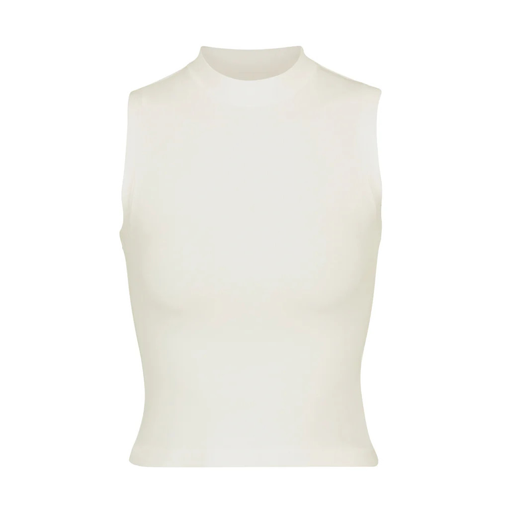 COTTON JERSEY MOCK NECK TANK | SKIMS (US)