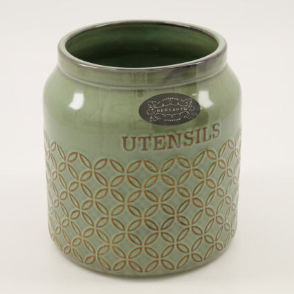 Grey Embossed Patterned Utensil Holder 18x17cm | TK Maxx