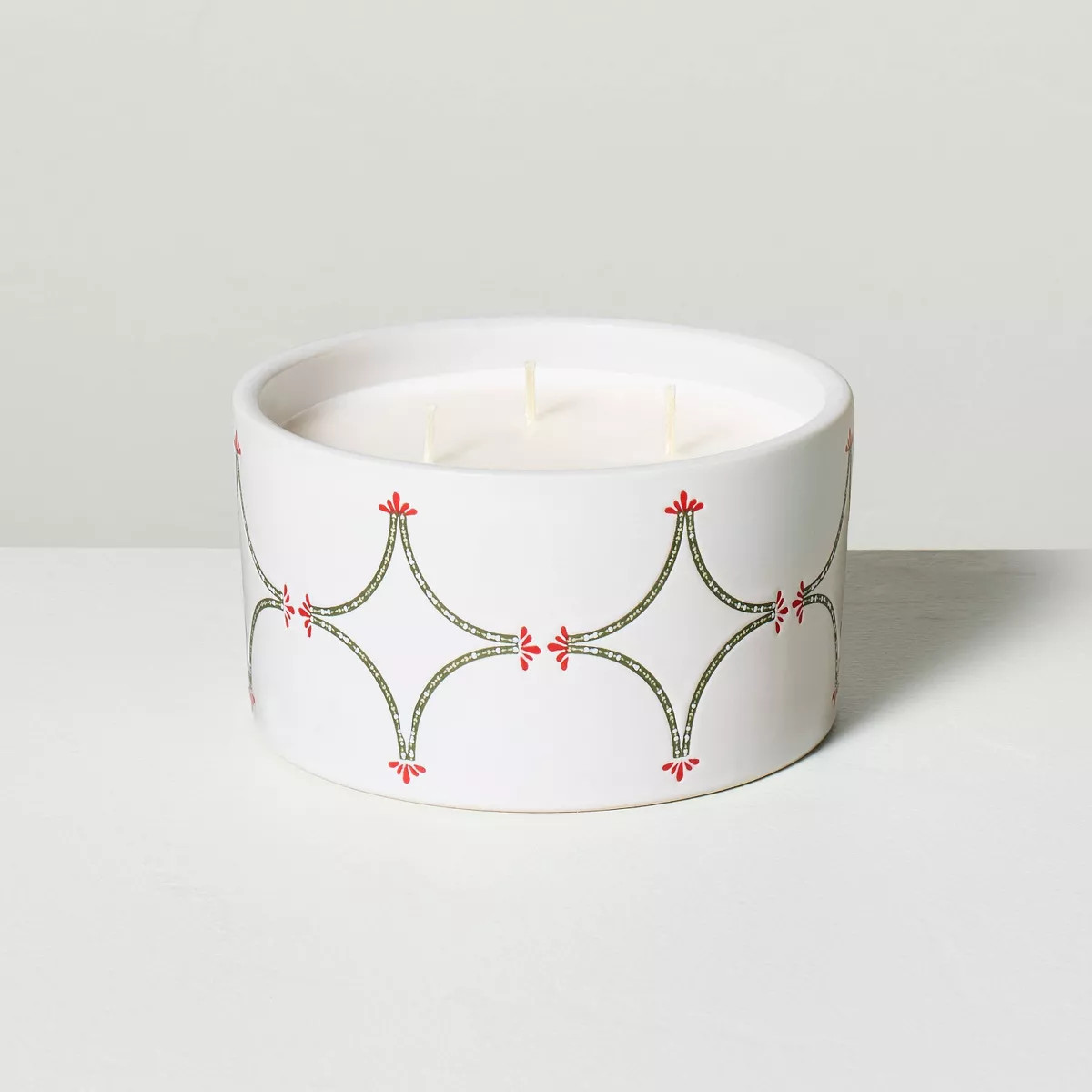 4-Wick Holiday Print Ceramic Christmas Jar Candle 20oz - Hearth & Hand™ with Magnolia | Target