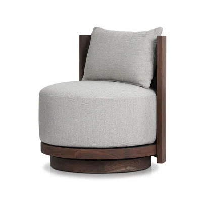 OZZY Outdoor Teak Swivel Armless | Perigold