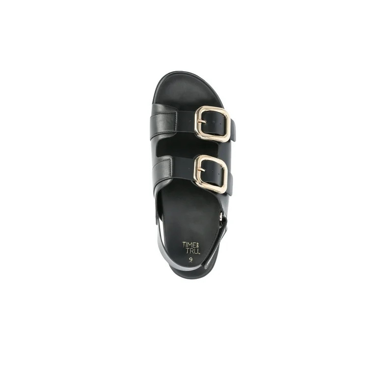 Time and Tru Women's Dad Buckle Slingback Sandals, Sizes 6-11 | Walmart (US)