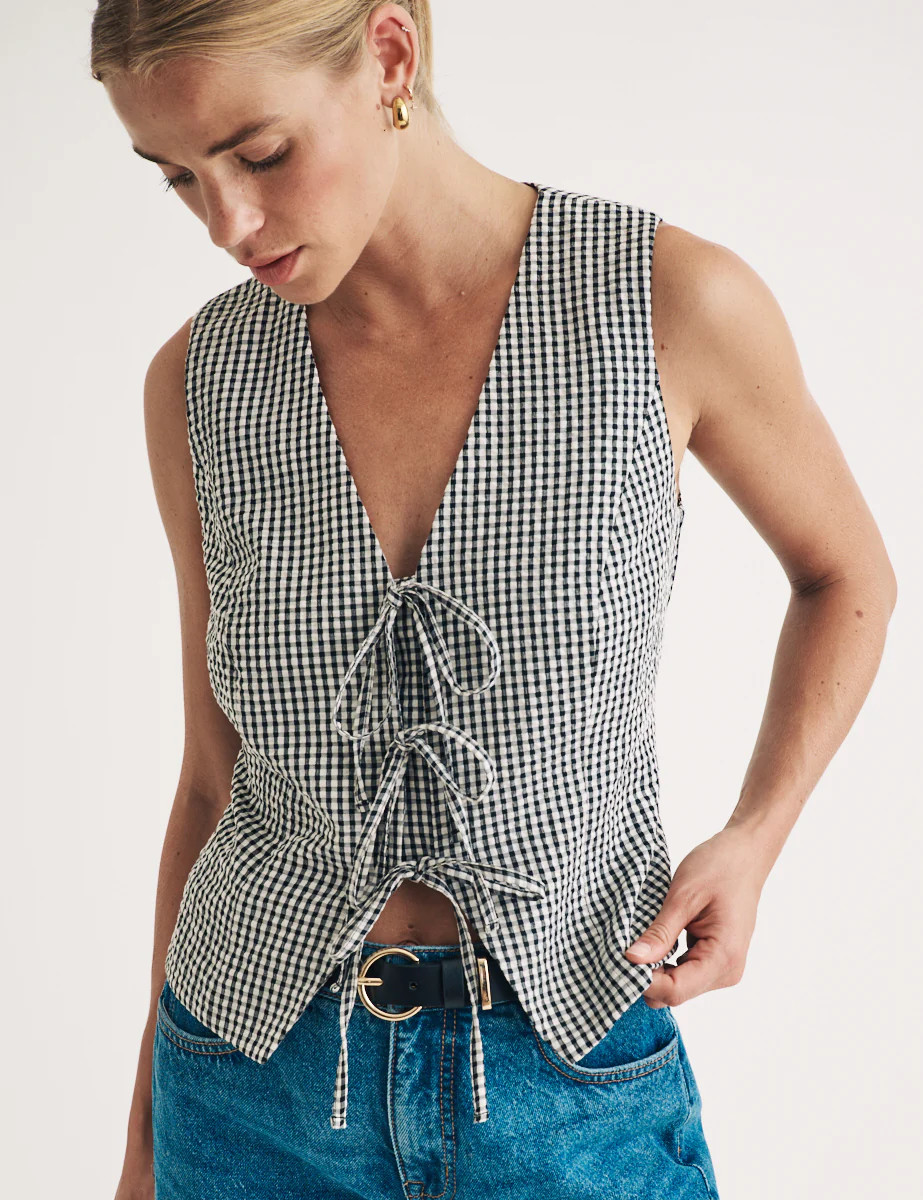 Black Gingham Tie Front Waistcoat
  

  
    £55.00 | Nobody's Child