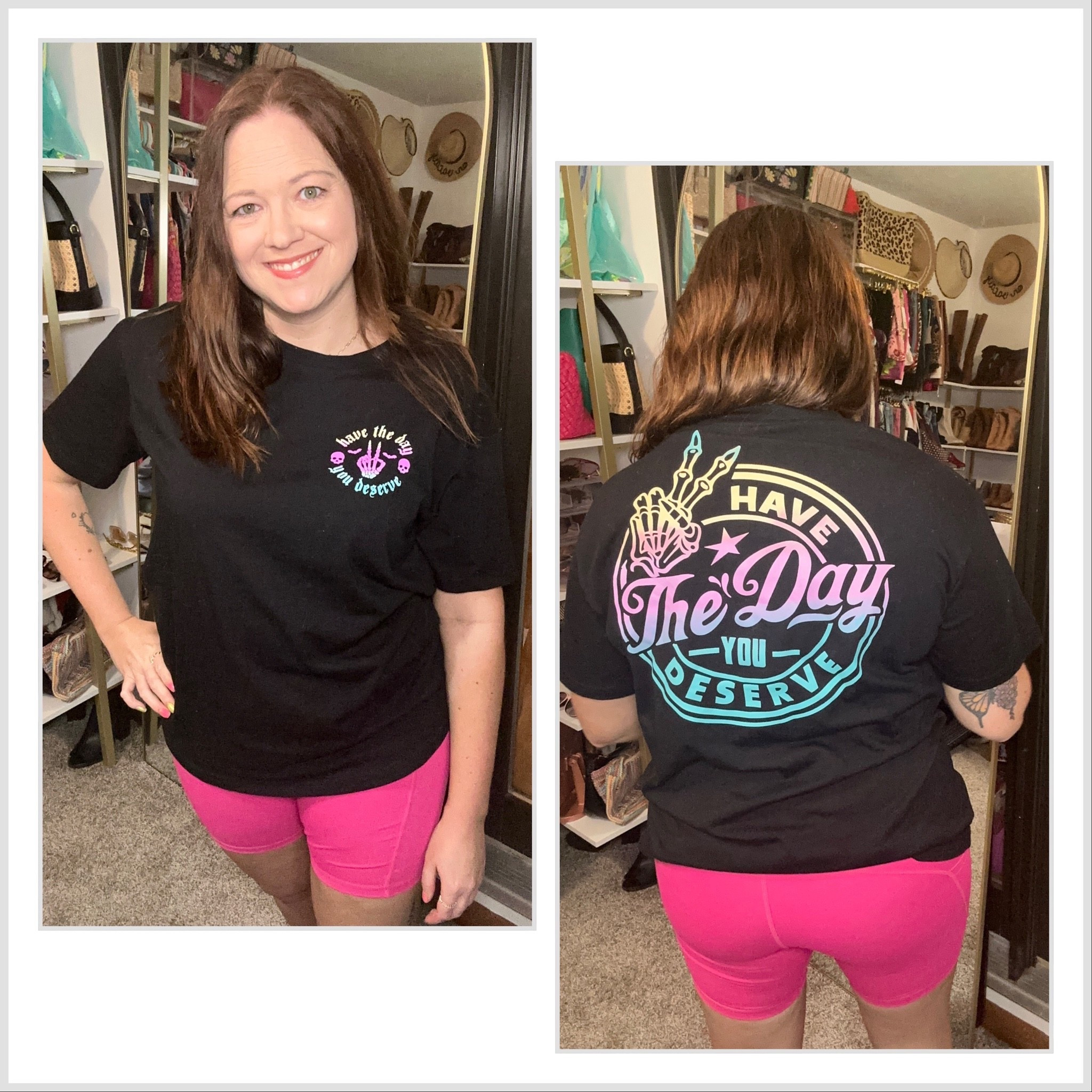 Have the day you deserve 
Graphic tee outfit
Easy outfit
Comfy outfit

#LTKdayinmylife #LTKootd #LTKmomlife