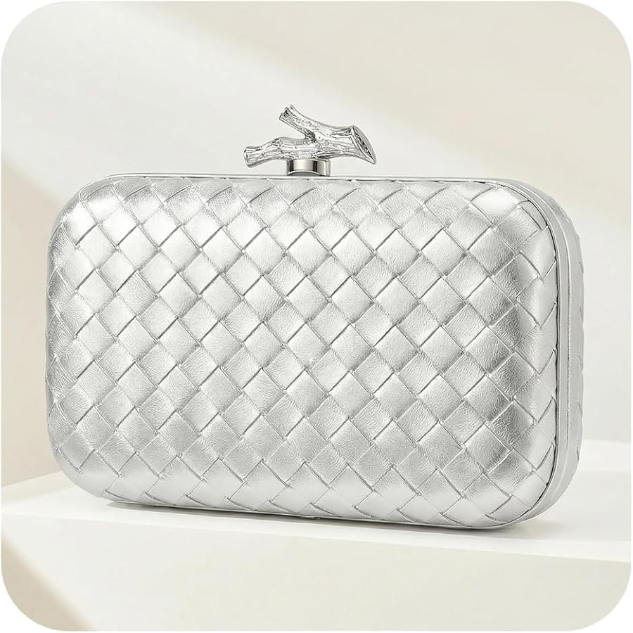 CHUNLI Clutch Purses for Women Evening/Wedding Chic Woven Bag Formal PU Leather Purse Designer Ha... | Amazon (US)