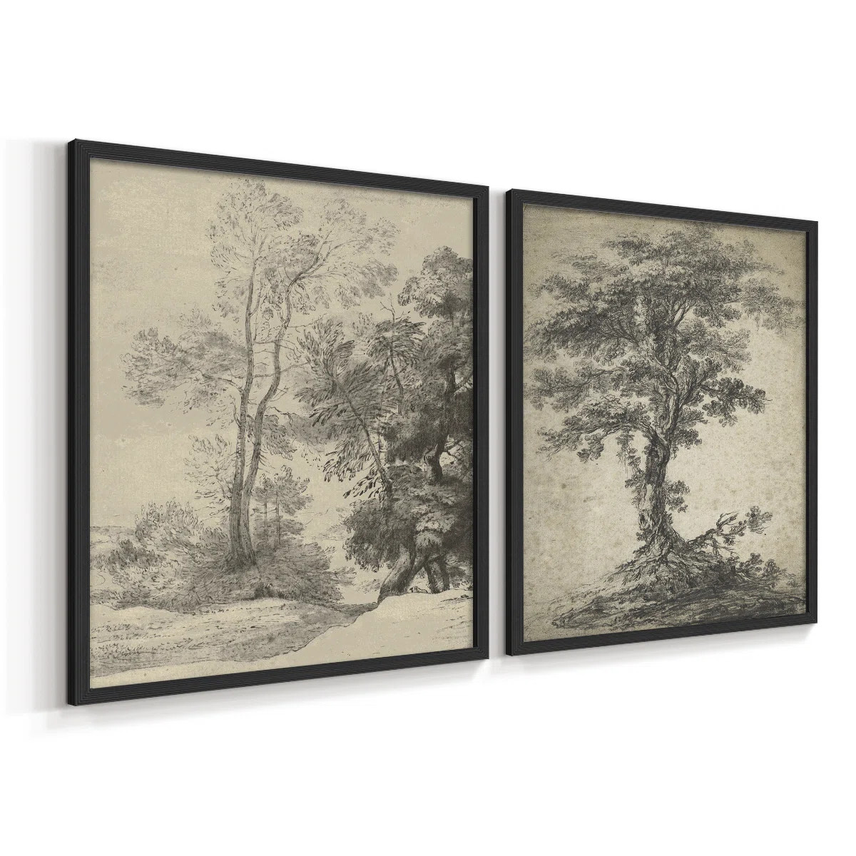 Winston Porter " Vintage Sketch I " 2 - Pieces on & Reviews | Wayfair | Wayfair North America