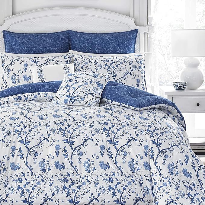 Laura Ashley Home - Elise Collection - Luxury Ultra Soft Comforter, All Season Premium Bedding Se... | Amazon (US)