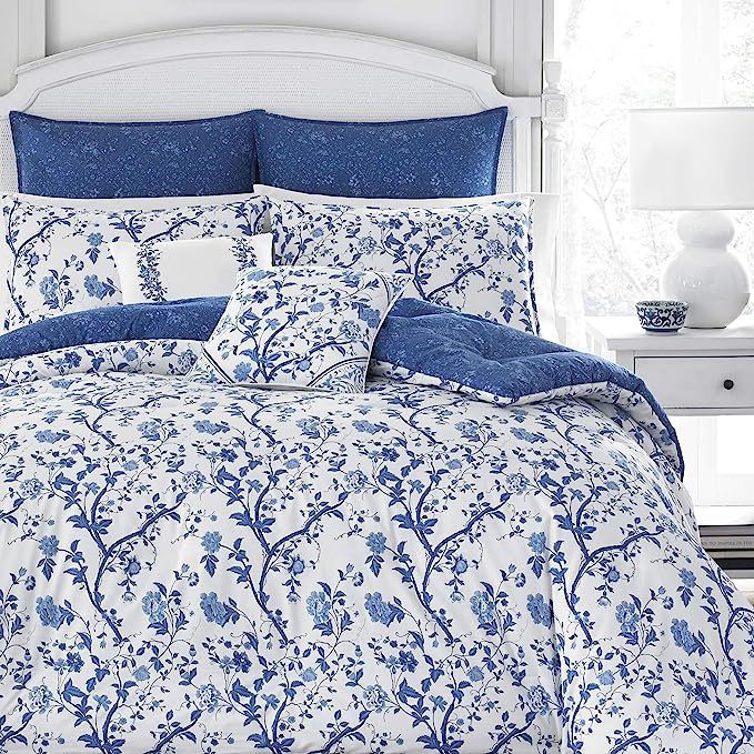 Laura Ashley Home - Elise Collection - Luxury Ultra Soft Comforter, All Season Premium Bedding Se... | Amazon (US)