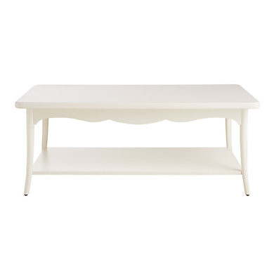 SK Annalise Coffee Table Dove White Rectangular Scalloped Accent Furniture | Ballard Designs, Inc.