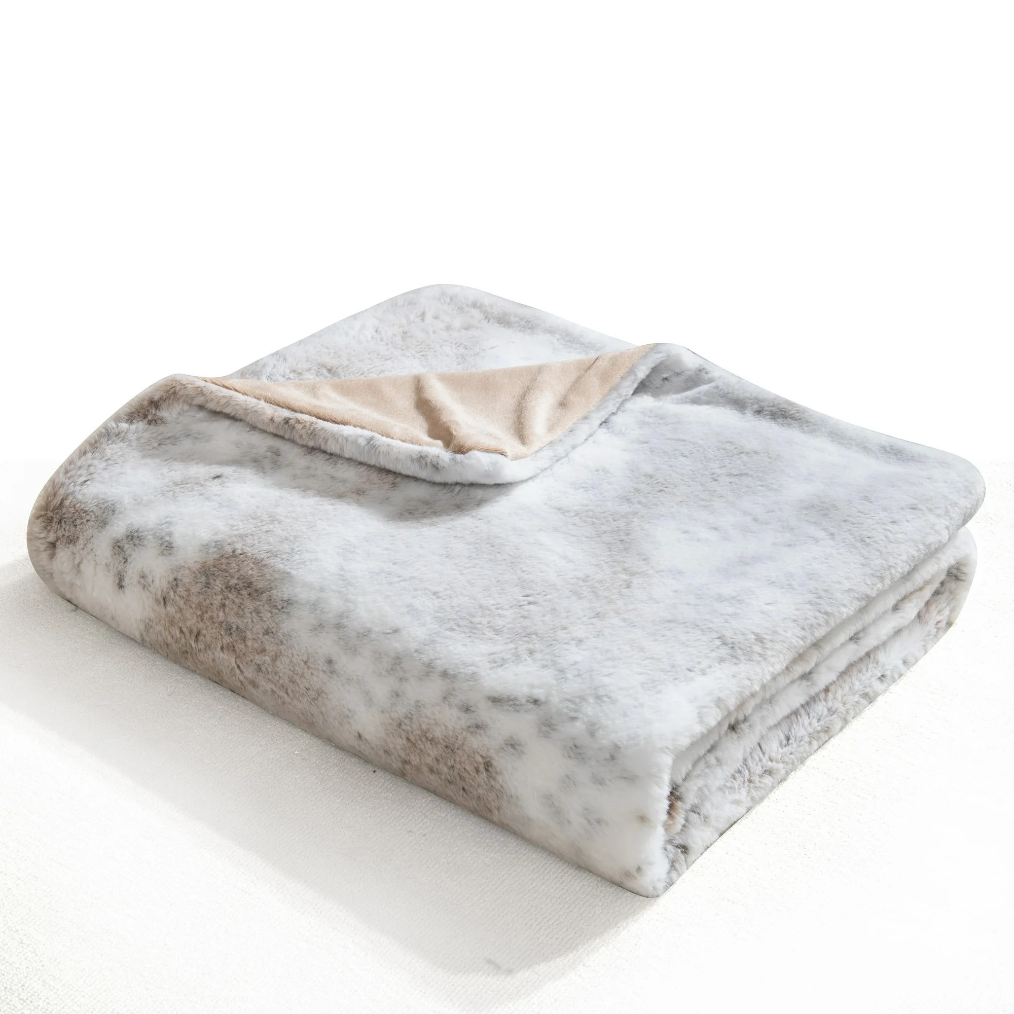 Better Homes & Gardens Polyester Faux Fur Reverse to Mink Throw, Snow Leopard, 50" x 60" | Walmart (US)