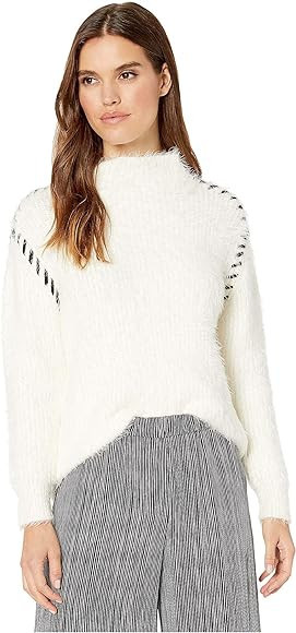 1.STATE Whipstitch Eyelash Turtleneck Antique White LG | Amazon (US)