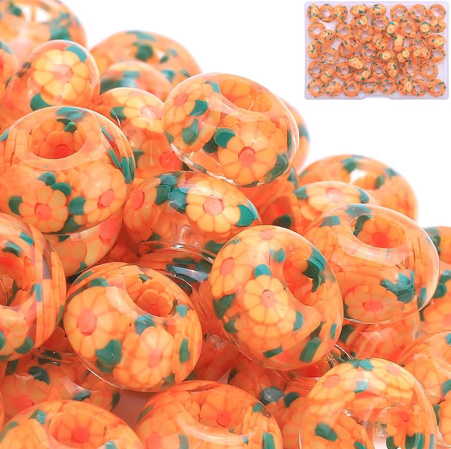AIPRIDY Girls' Lucky Lover Amber Beads, Big Hole Spacer European Craft Beads for DIY Charms Brace... | Amazon (US)