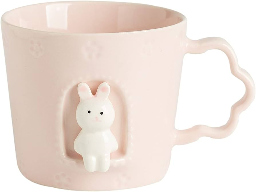 DIHOclub Rabbit Ceramic Cup Window Animals Mug Cute Cartoon Handmade Figurine Mugs,Holiday and Bi... | Amazon (US)