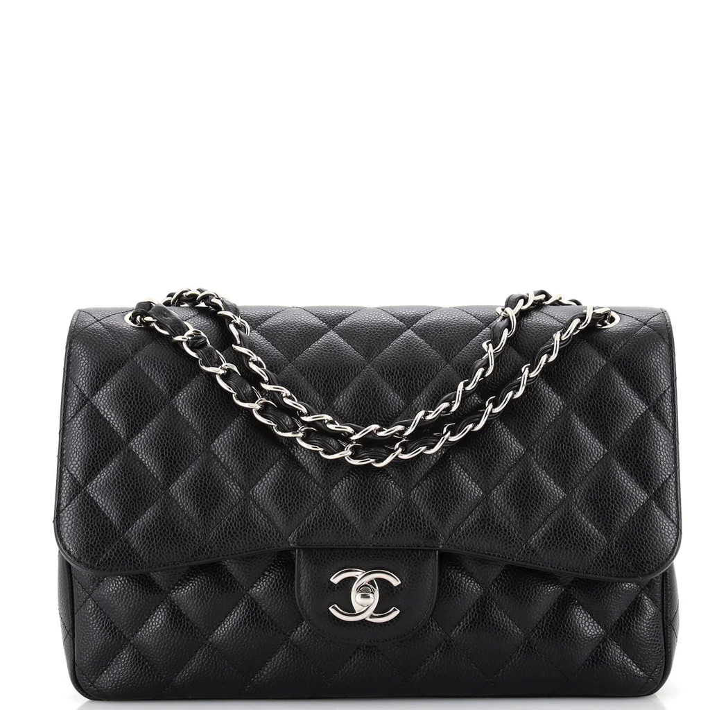 Classic Double Flap Bag Quilted Caviar Jumbo | Rebag
