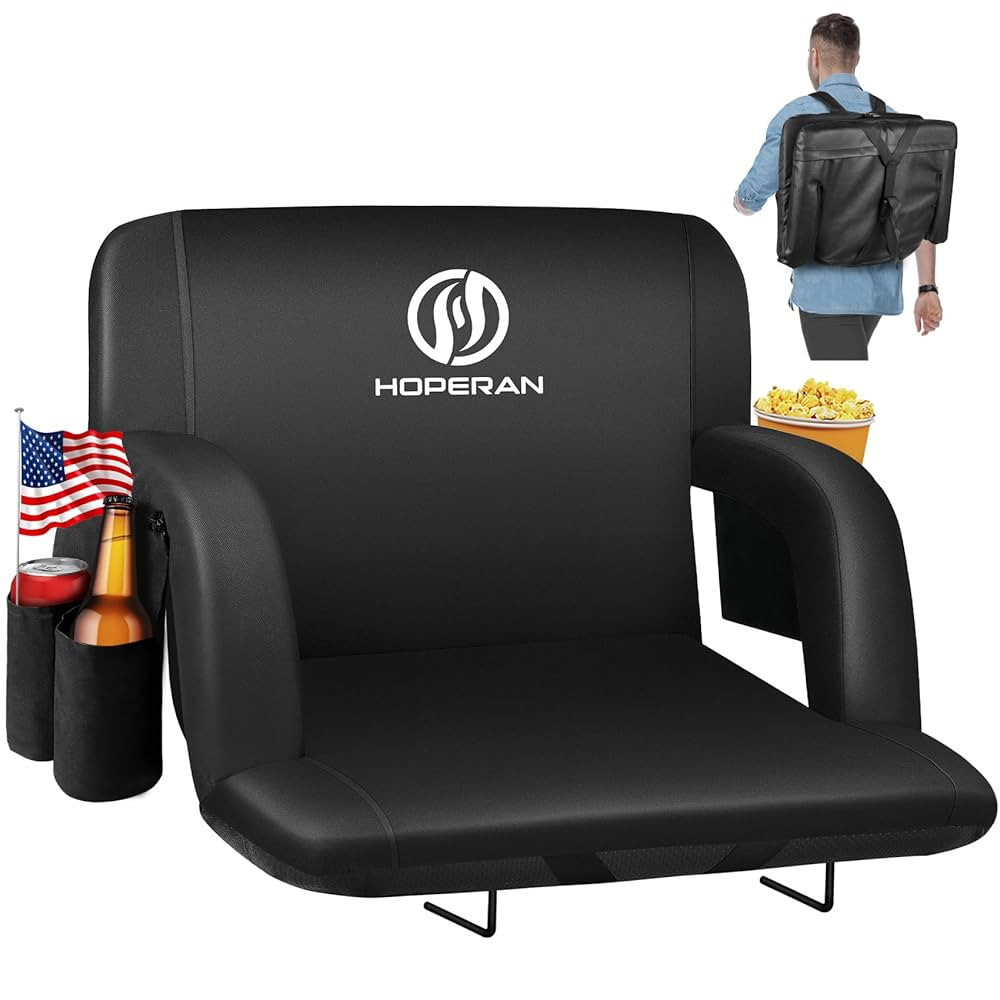 HOPERAN Stadium Seats for Bleachers with Back Support, Half-fold Portable Bleacher Chairs with Ba... | Amazon (US)