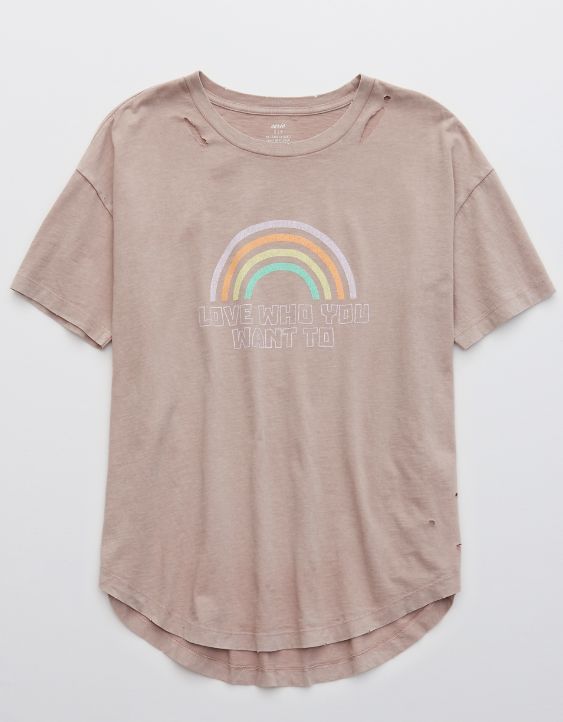 Aerie Destroyed Boyfriend T-Shirt | American Eagle Outfitters (US & CA)