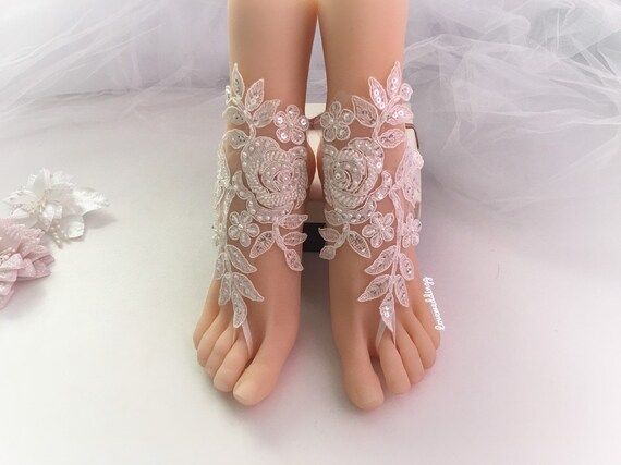 Foot Jewelry Lace Barefoot Sandal Boho Wedding Sandals | Etsy | Etsy (US)
