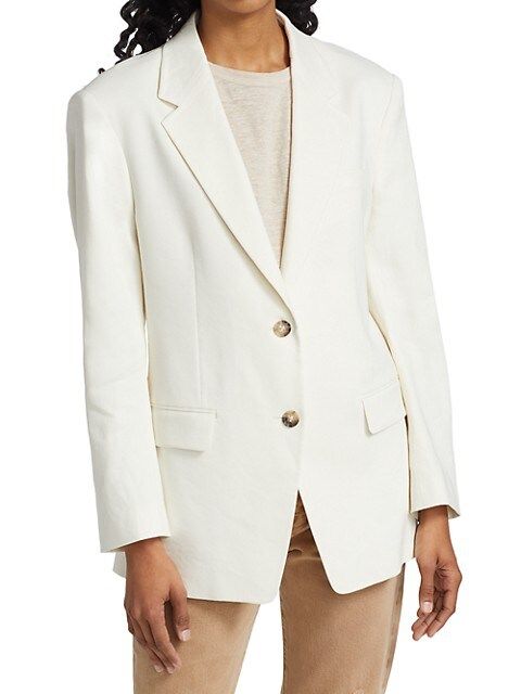 Frame Grandfather Linen-Blend Jacket on SALE | Saks OFF 5TH | Saks Fifth Avenue OFF 5TH