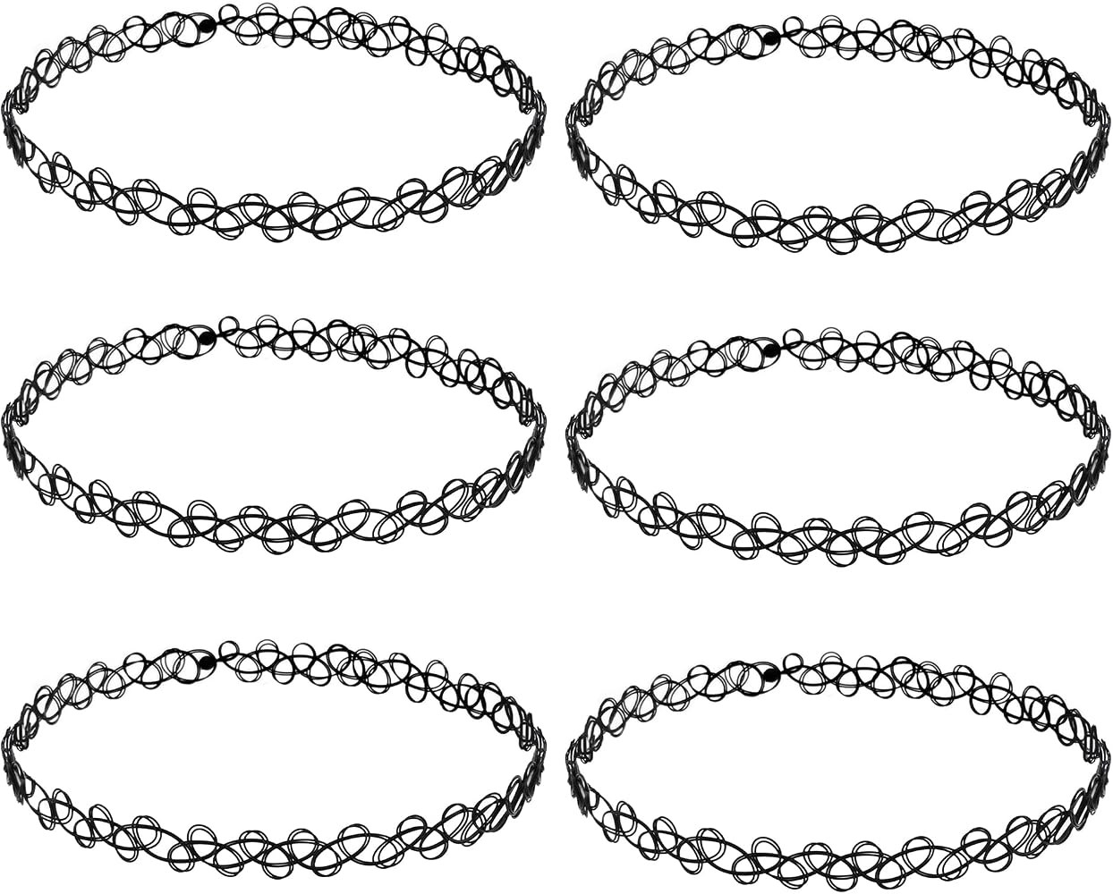 Qancekoo 6 PCS 90s Tattoo Stretch Jewelry Girls Chokers Elastic Necklace Kit Stretchy Gothick Vin... | Amazon (CA)