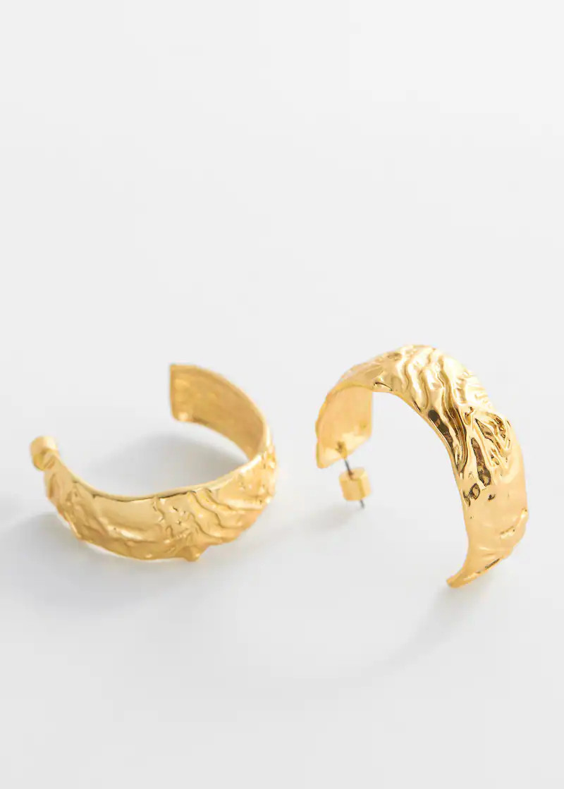 Textured hoop earrings -  Women | Mango United Kingdom | MANGO (UK)