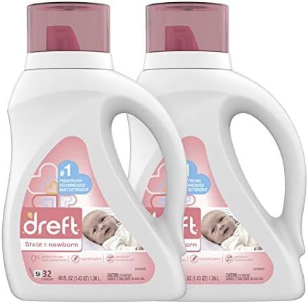 Dreft Stage 1: Newborn Hypoallergenic Liquid Baby Laundry Detergent (HE), Natural for Baby, Newborn, | Amazon (US)