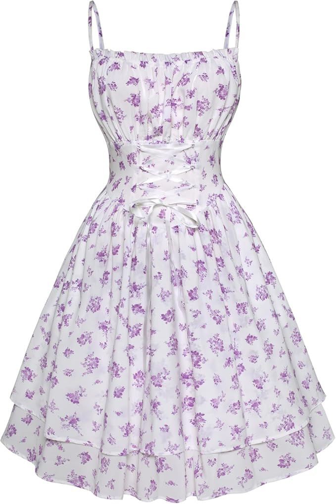 Scarlet Darkness Summer Sundress for Women Floral Sleeveless Spaghetti Strap Dress | Amazon (US)