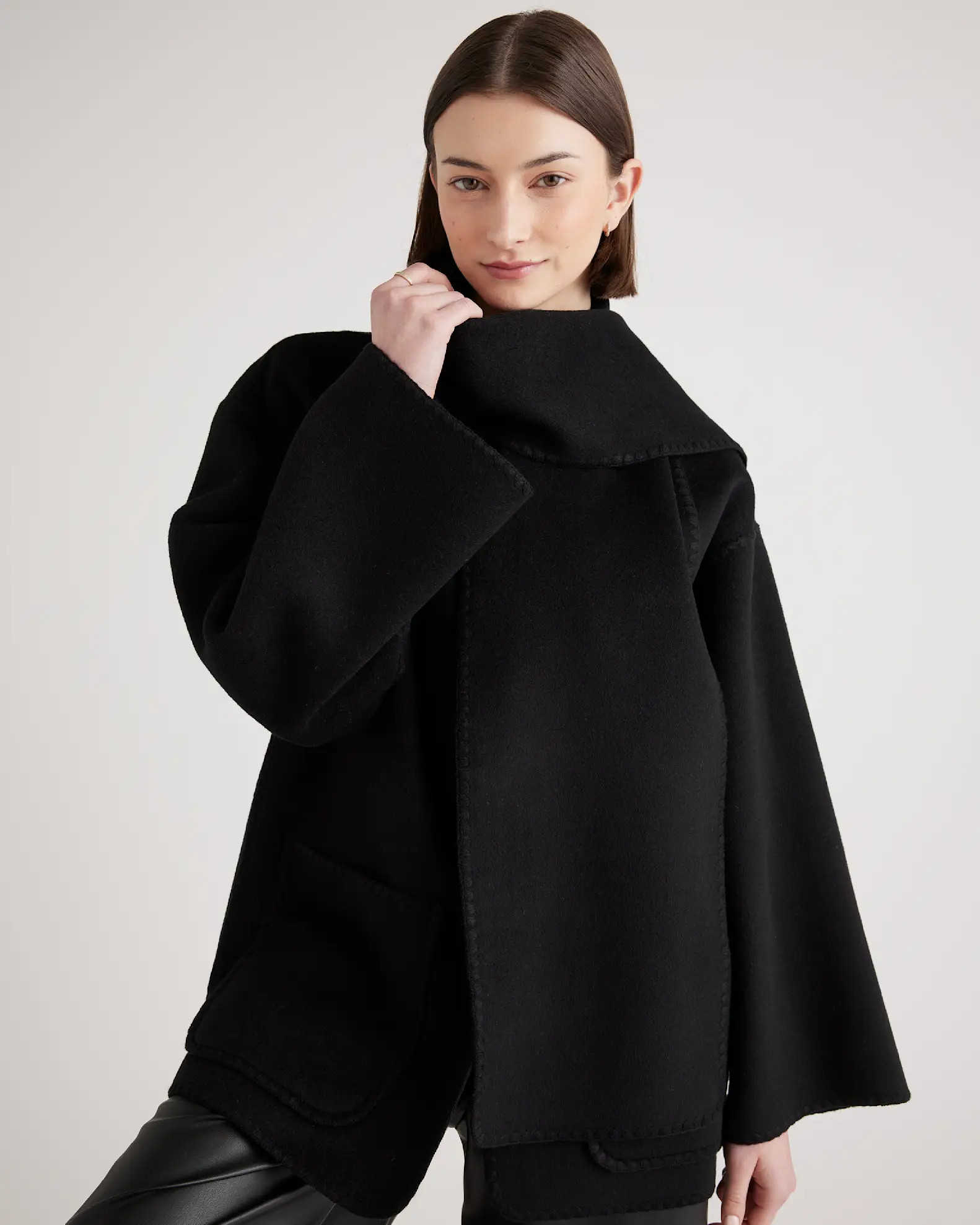 Double-Faced Merino Wool Scarf Coat | Quince