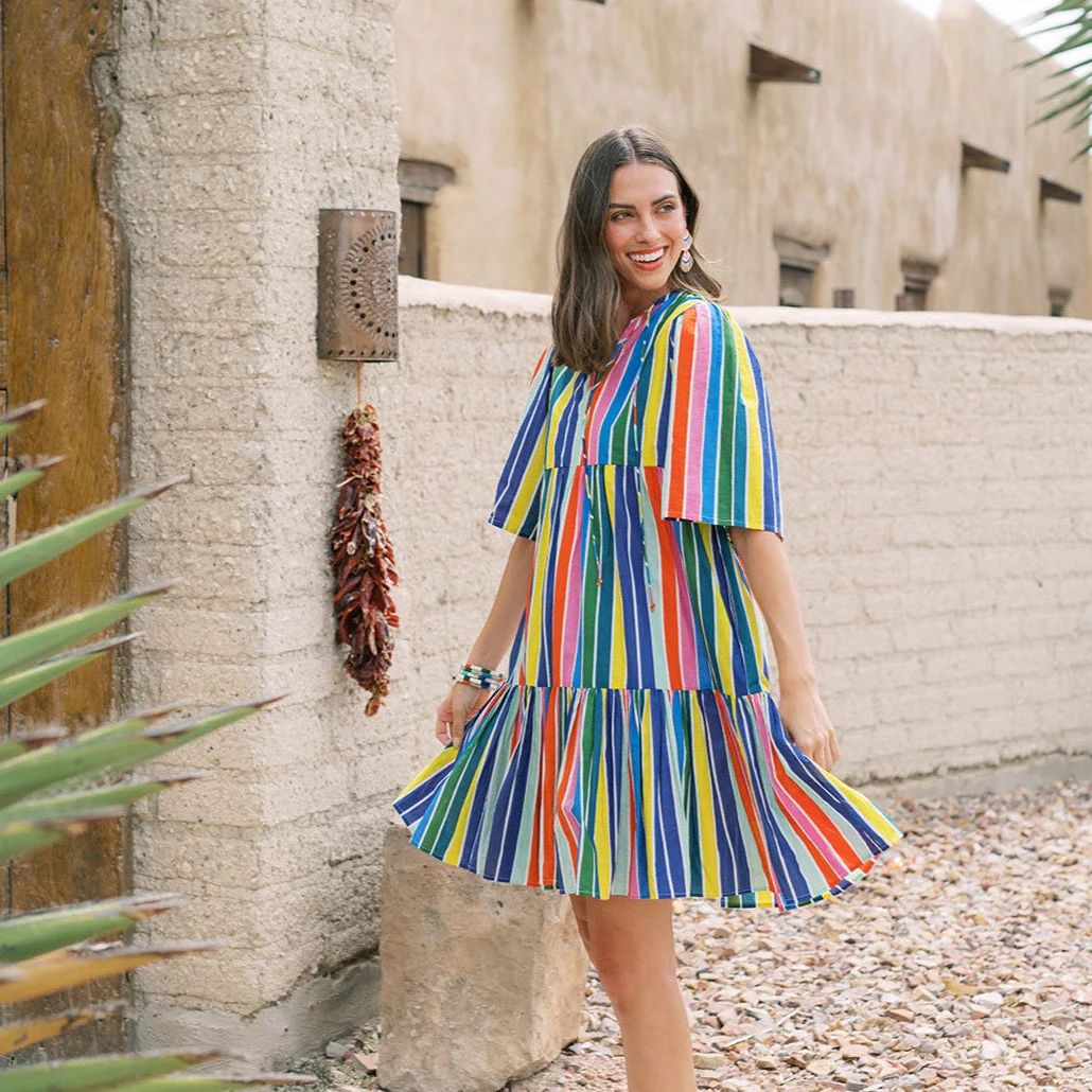 Rainbow Stripe Bondi Dress | Sunshine Tienda