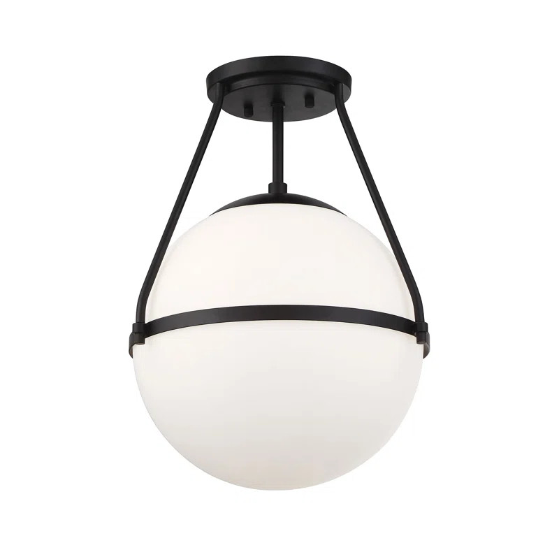 Amirah 1 - Light 13.25'' Simple Globe Semi Flush Mount | Wayfair North America