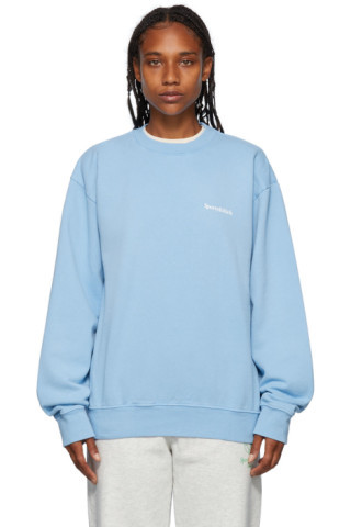 Sporty & Rich
                 
                Blue 'Drink More Water' Sweatshirt
              ... | SSENSE