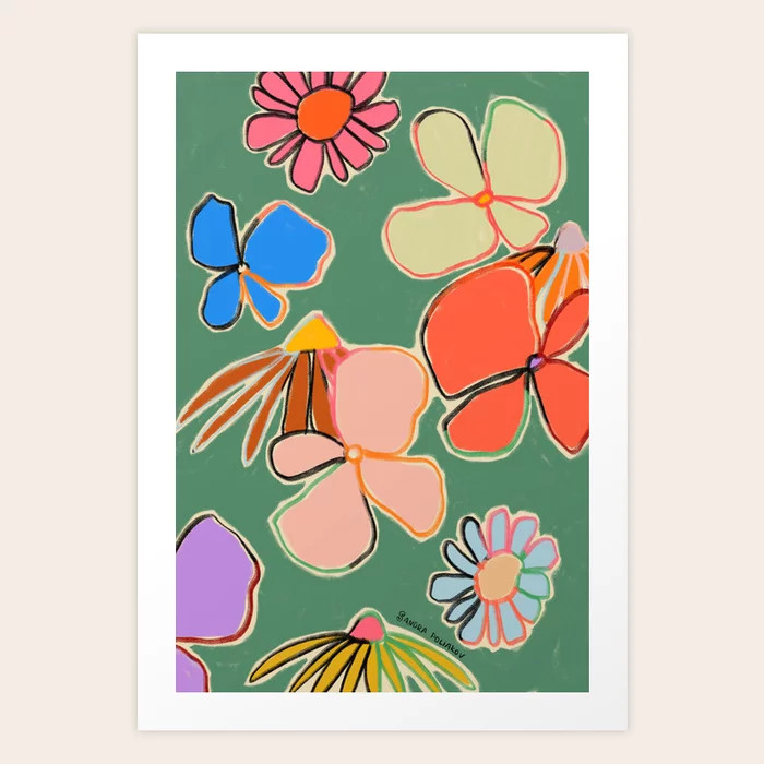 VINTAGE GARDEN GREEN Art Print | Society6