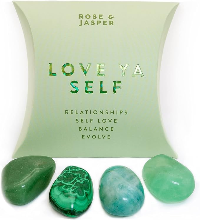 Rose & Jasper | Crystals and Healing Stones Set for Beginners with Malachite, Green Fluorite, Ama... | Amazon (US)