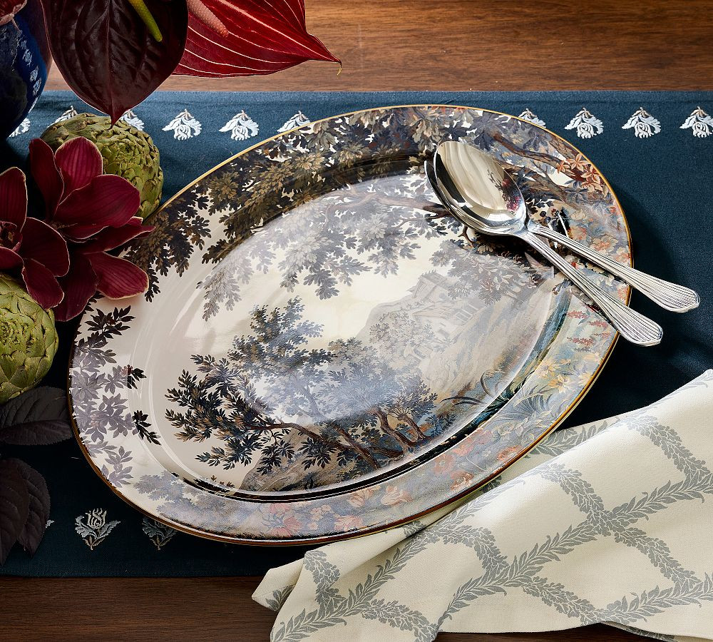 Kravet Folly Scenic Stoneware Serving Platter | Pottery Barn (US)