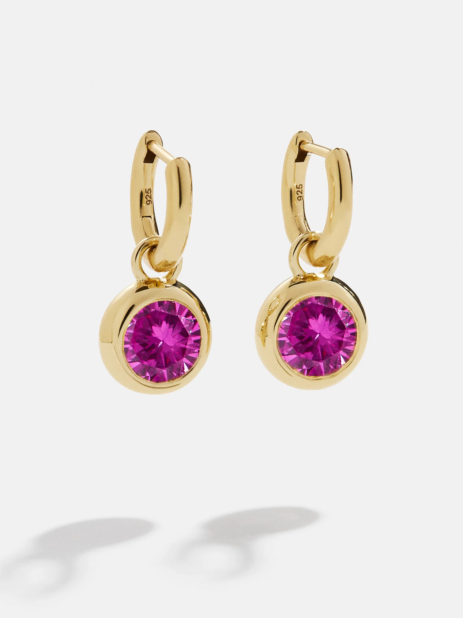 18K Gold Birthstone Drop Earrings - Rose | BaubleBar (US)